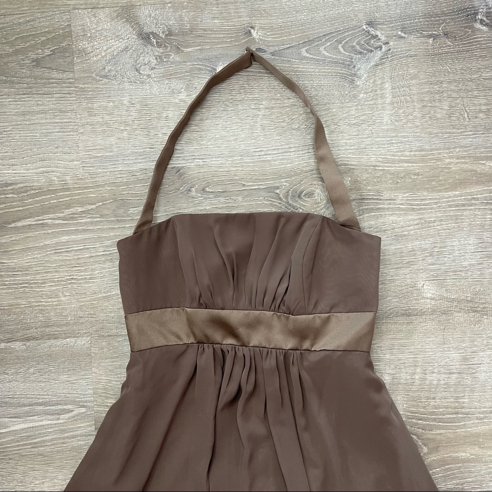 Y2K Alfred Angelo Brown/Tan Dress Back Zipper SIZE 2
